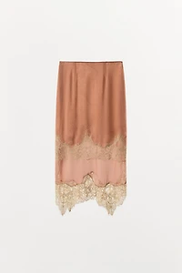 CONTRAST LACE GEORGETTE SKIRT