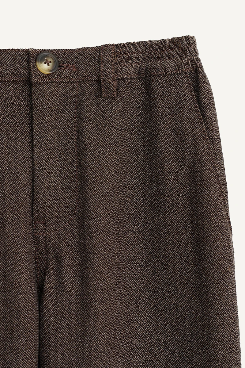 LIMITED EDITION HERRINGBONE STRAIGHT-LEG PANTS