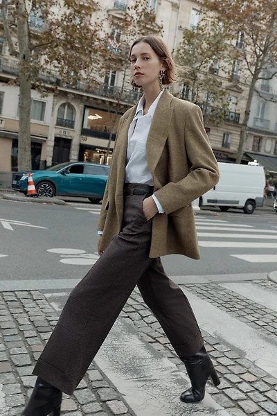 HOUNDSTOOTH BELTED PANTS