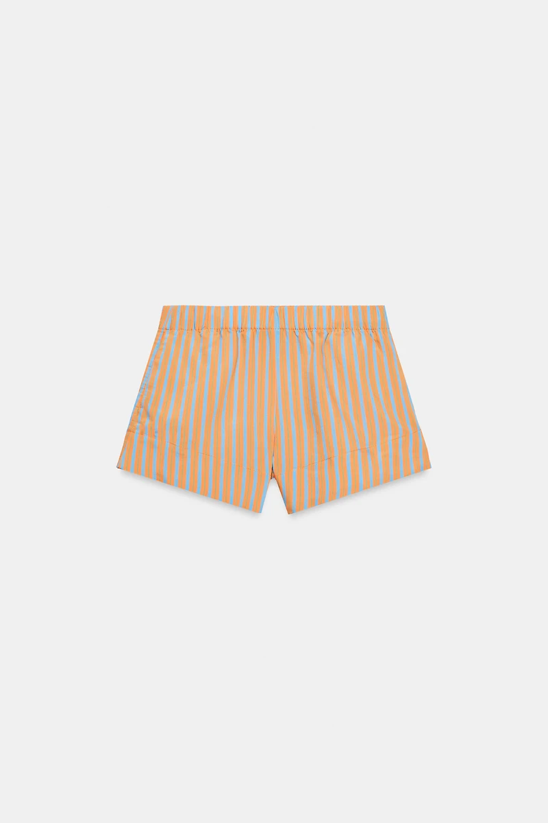 STRIPED POPLIN SHORTS