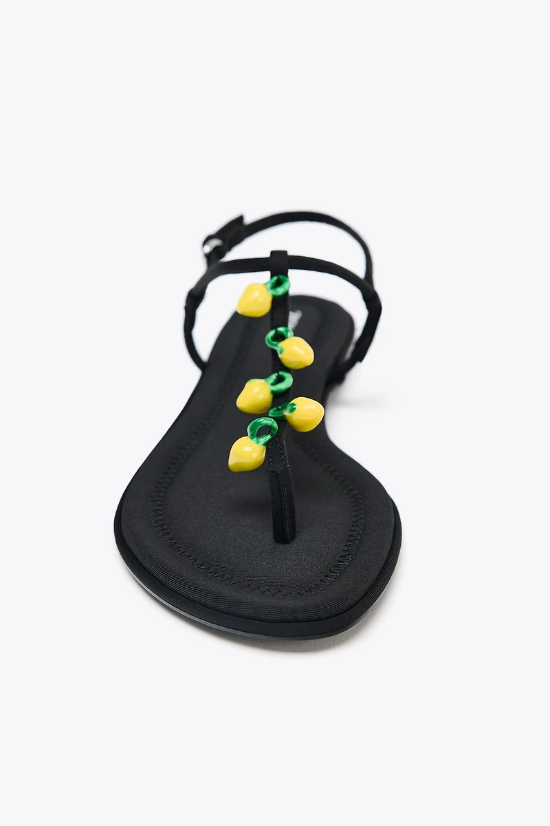 BEADED STRAP SANDALS