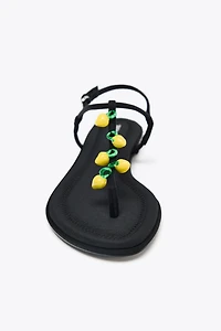 BEADED STRAP SANDALS