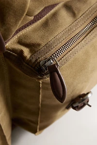 COTTON AND LEATHER BACKPACK