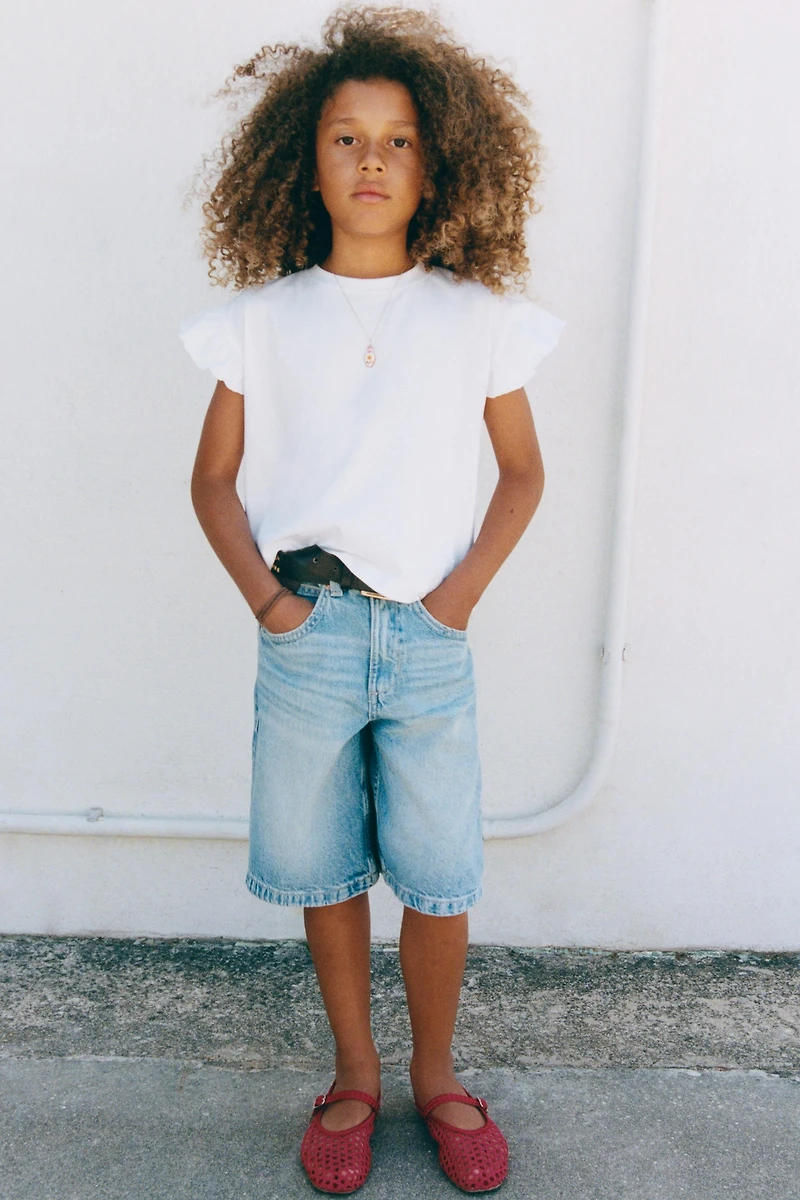 PLAIN RUFFLE T-SHIRT