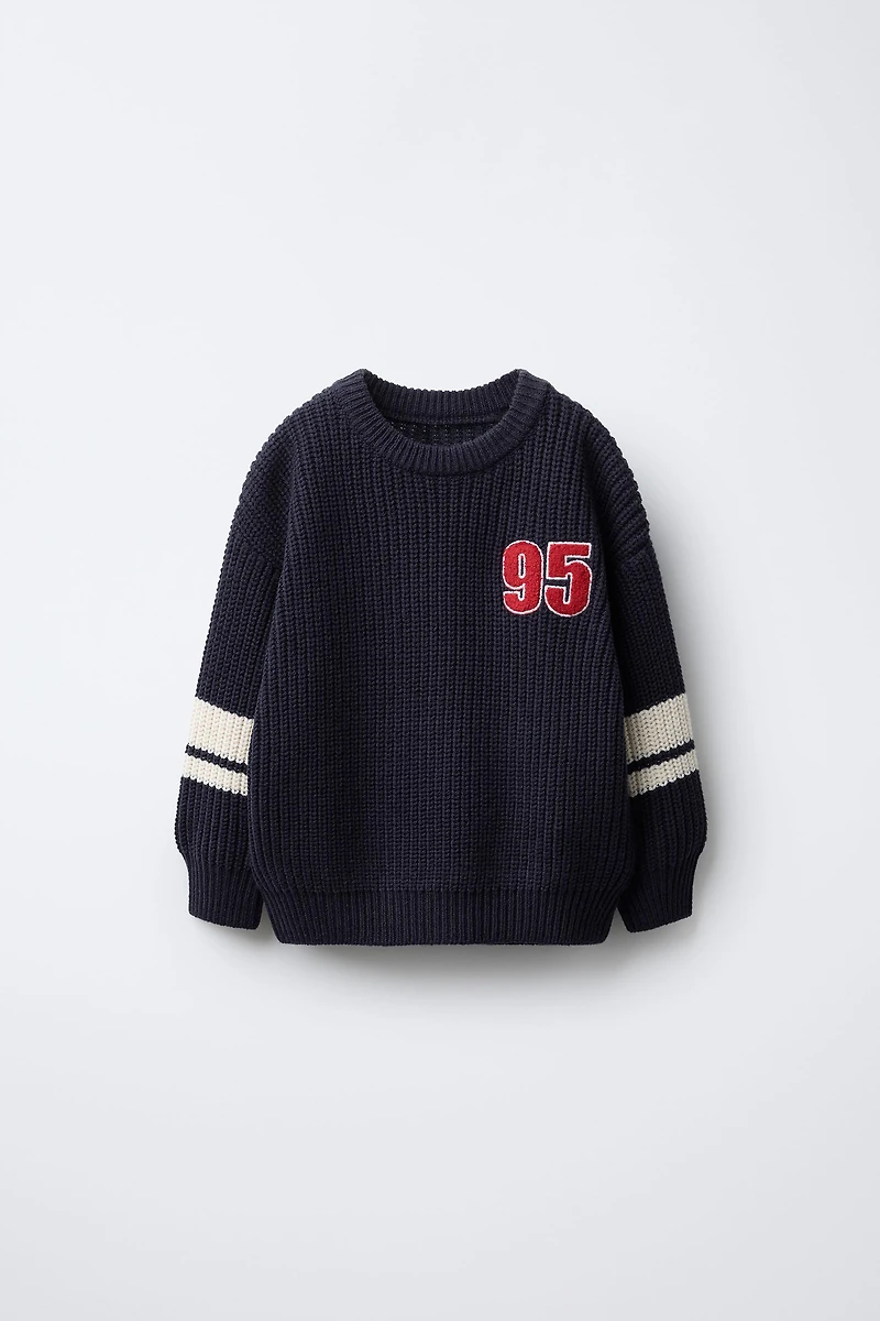 VARSITY PATCH KNIT JUMPER
