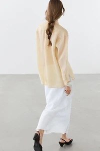 Flowing total look 100% ramie shirt