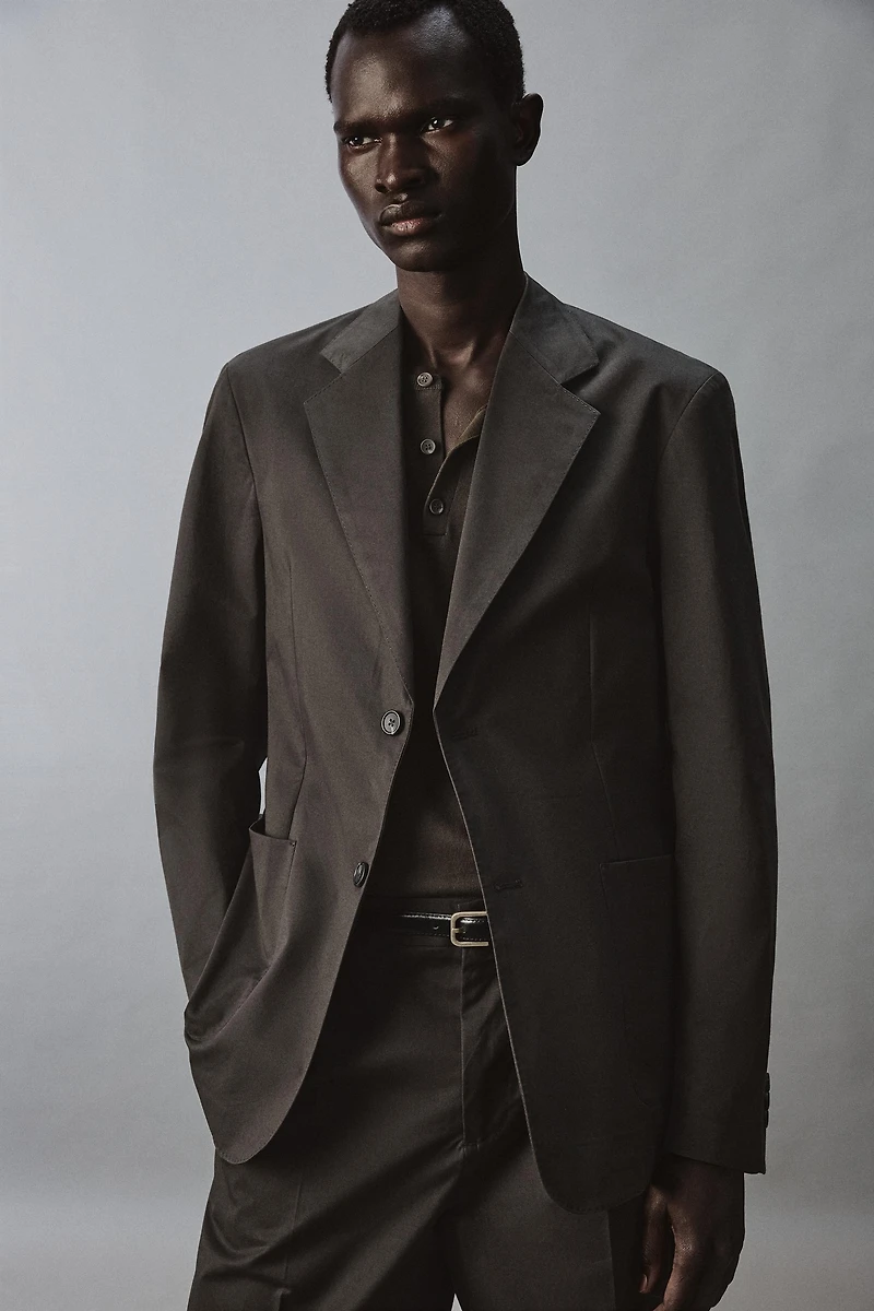 RELAXED FIT COTTON BLEND SUIT JACKET