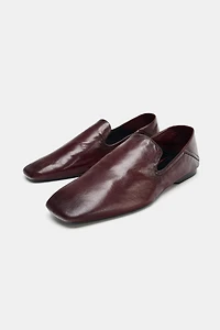 LEATHER LOAFERS WITH HIGH VAMP