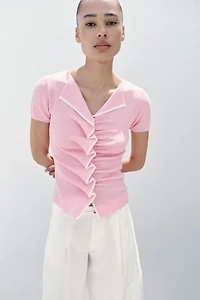 RUCHED KNIT TOP