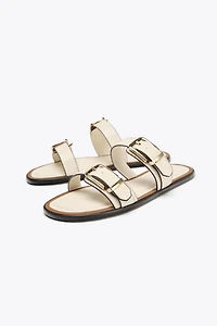 DOUBLE STRAP BUCKLE SANDALS