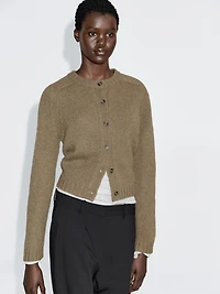 Cardigan à manches raglan 100 % laine