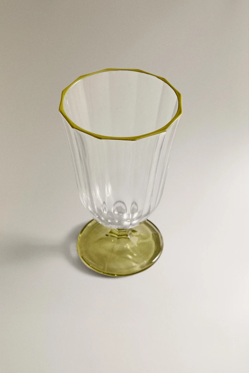 WINE GLASS WITH COLORED RIM