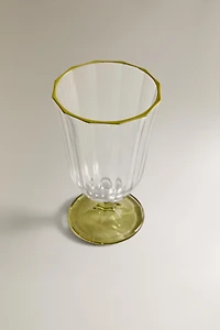 WINE GLASS WITH COLORED RIM