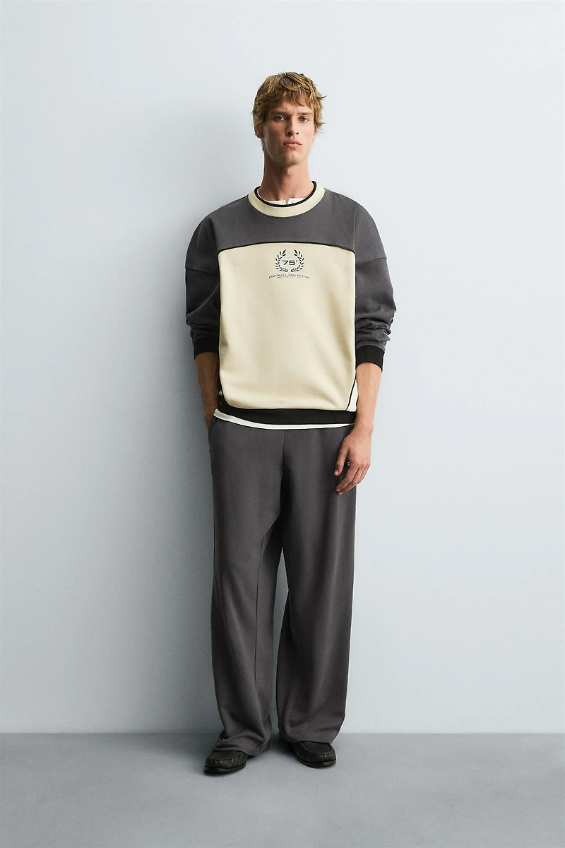 COLOR BLOCK PRINTED SWEATSHIRT
