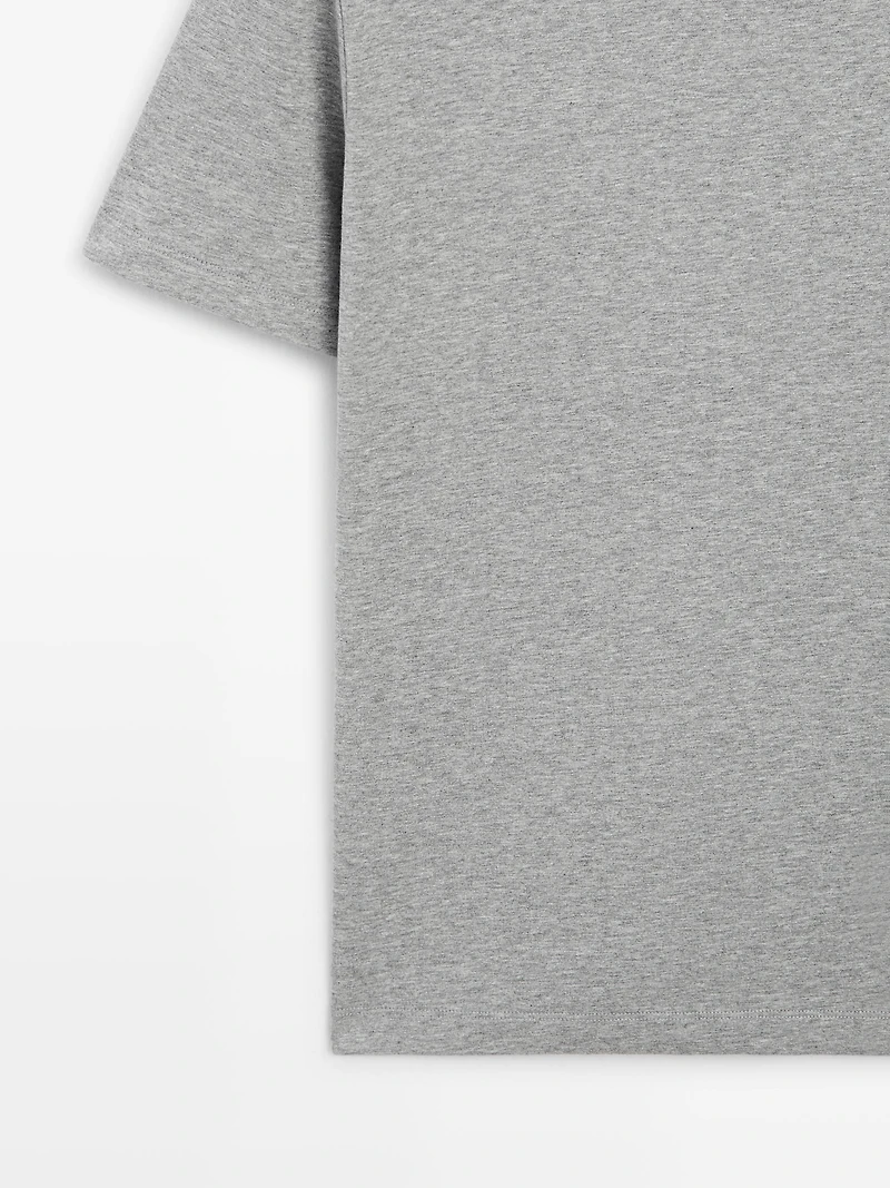 Short sleeve cotton melange T-shirt