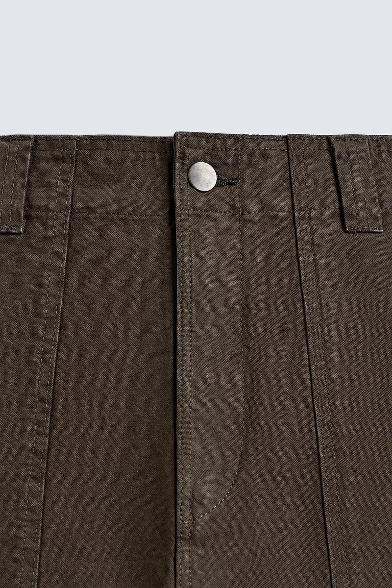 WASHED STRAIGHT FIT PANTS
