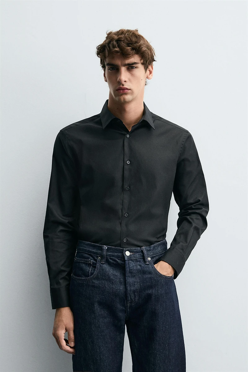 REGULAR FIT TEXTURED SHIRT