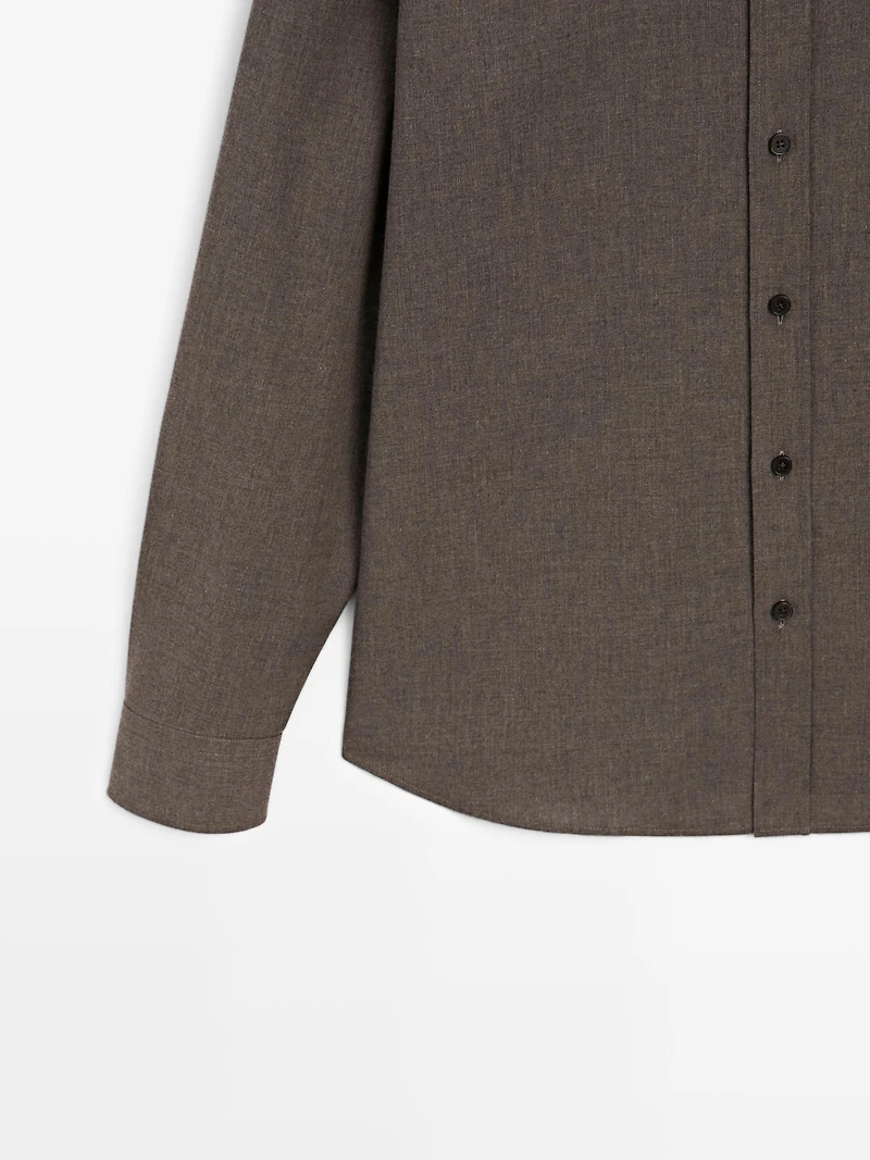 Regular fit melange shirt