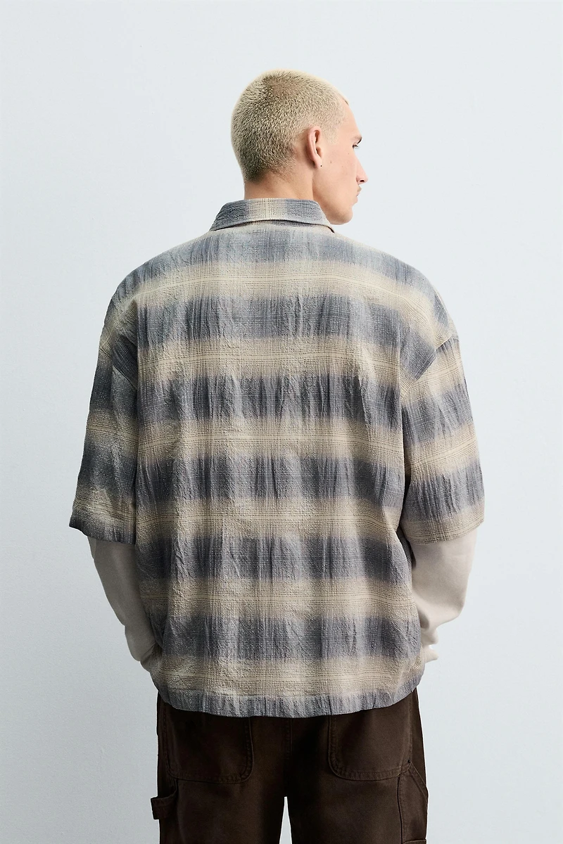 TEXTURED PLAID SHIRT