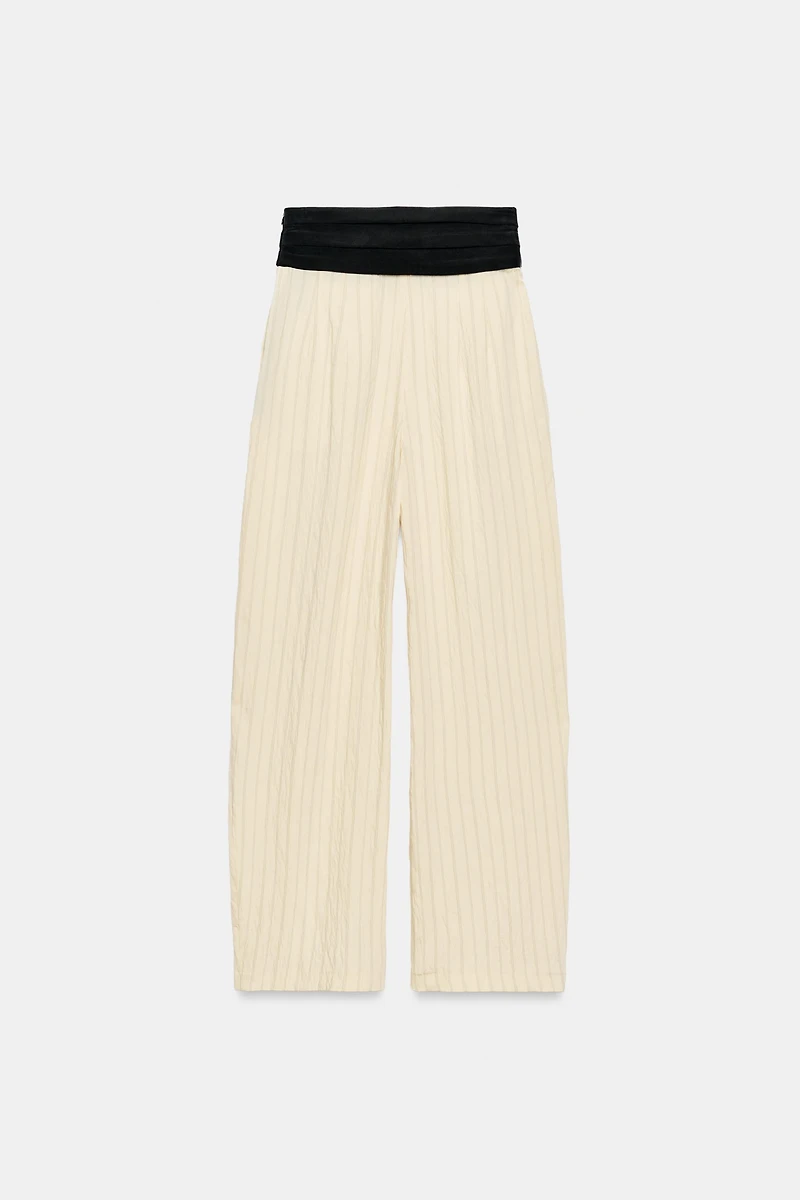 ZW COLLECTION STRIPED SASH TROUSERS
