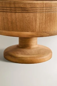WOODEN FRUIT BOWL WITH STEM