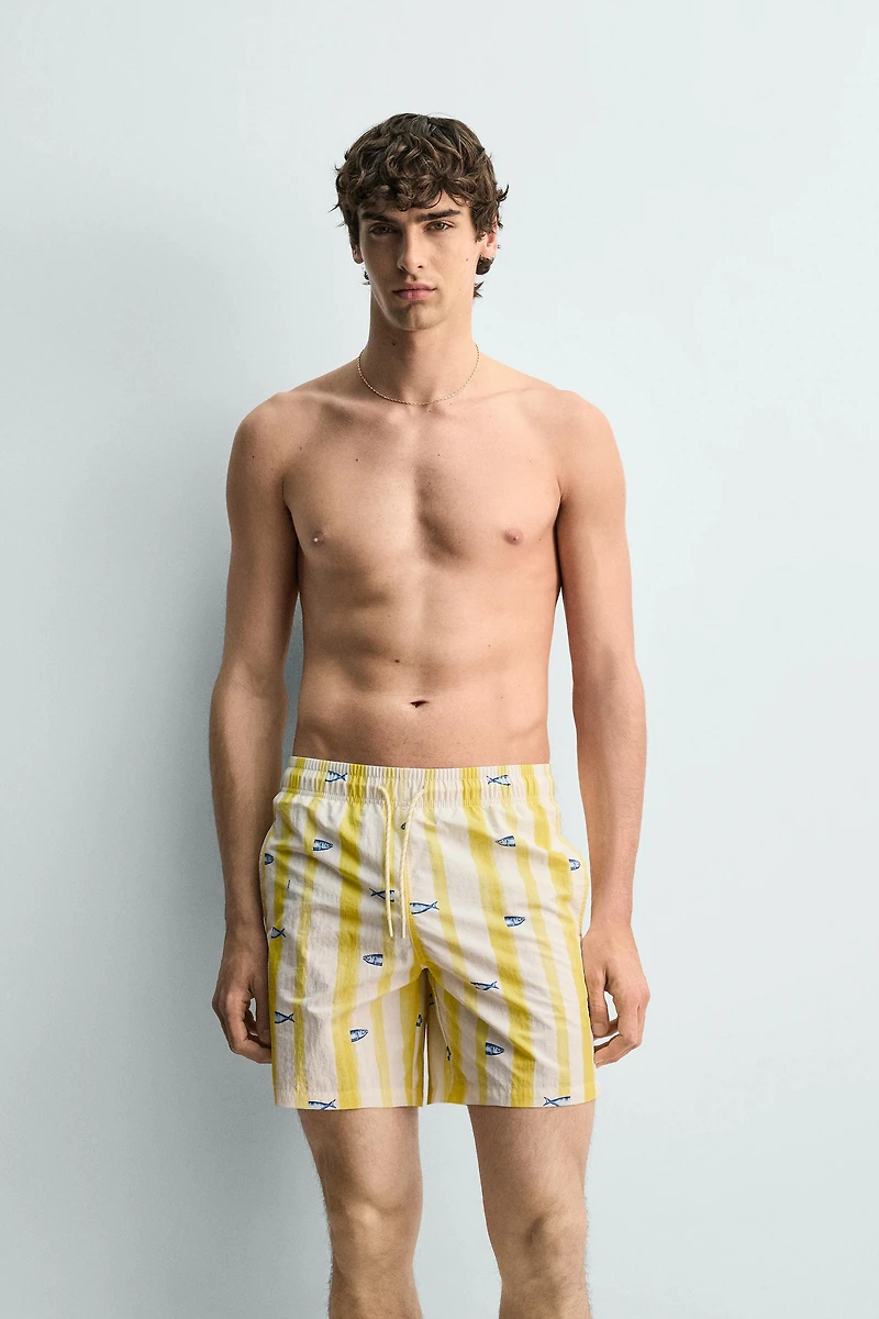 FISH STRIPE SWIMSUIT