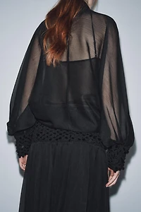 ZW COLLECTION SEMI-SHEER BLOUSE