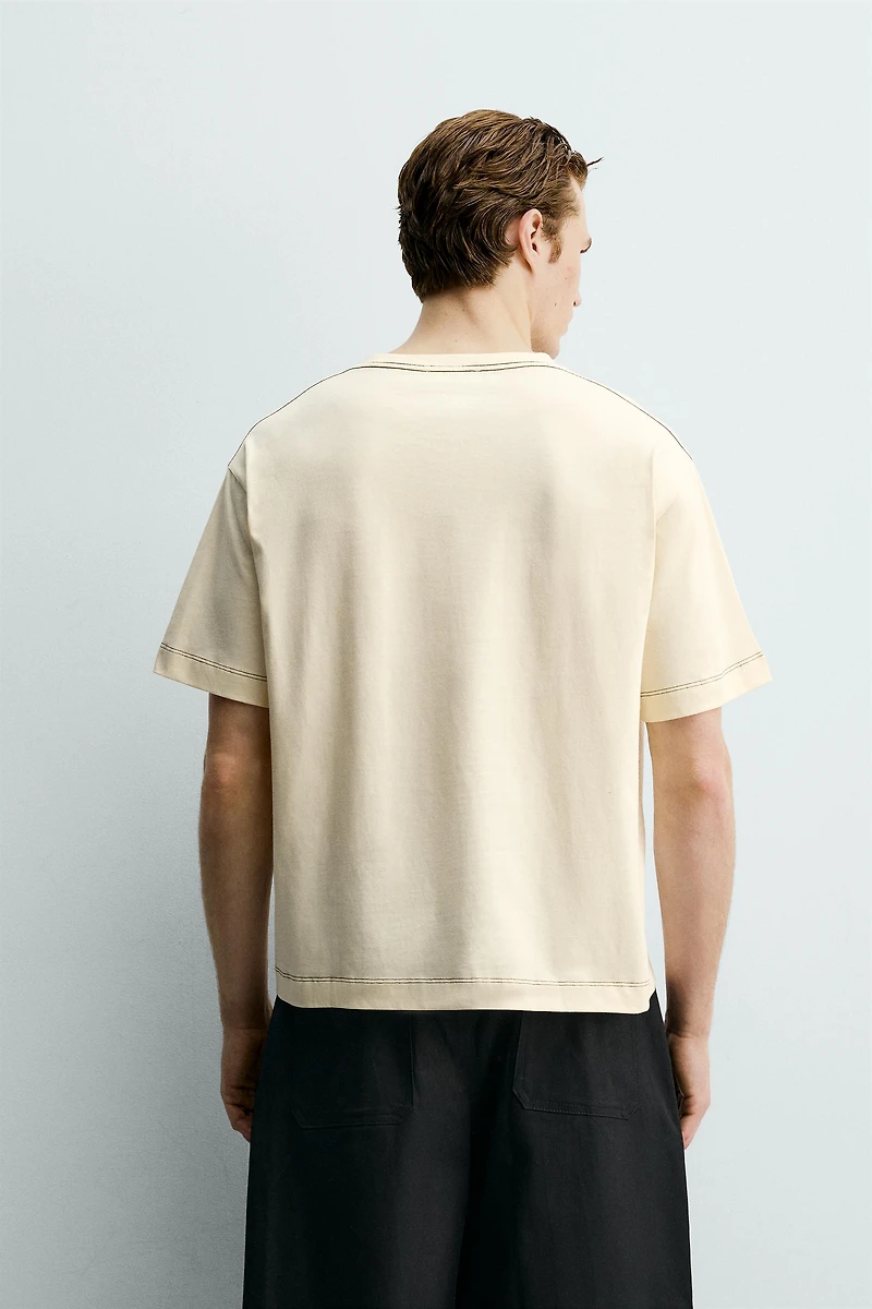 RELAXED FIT EMBROIDERED TEXT T-SHIRT