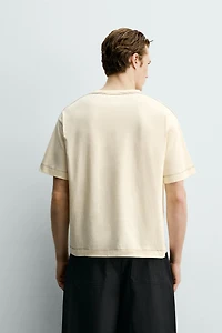 RELAXED FIT EMBROIDERED TEXT T-SHIRT