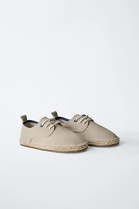 LIMITED EDITION LEATHER AND JUTE DERBY SHOES