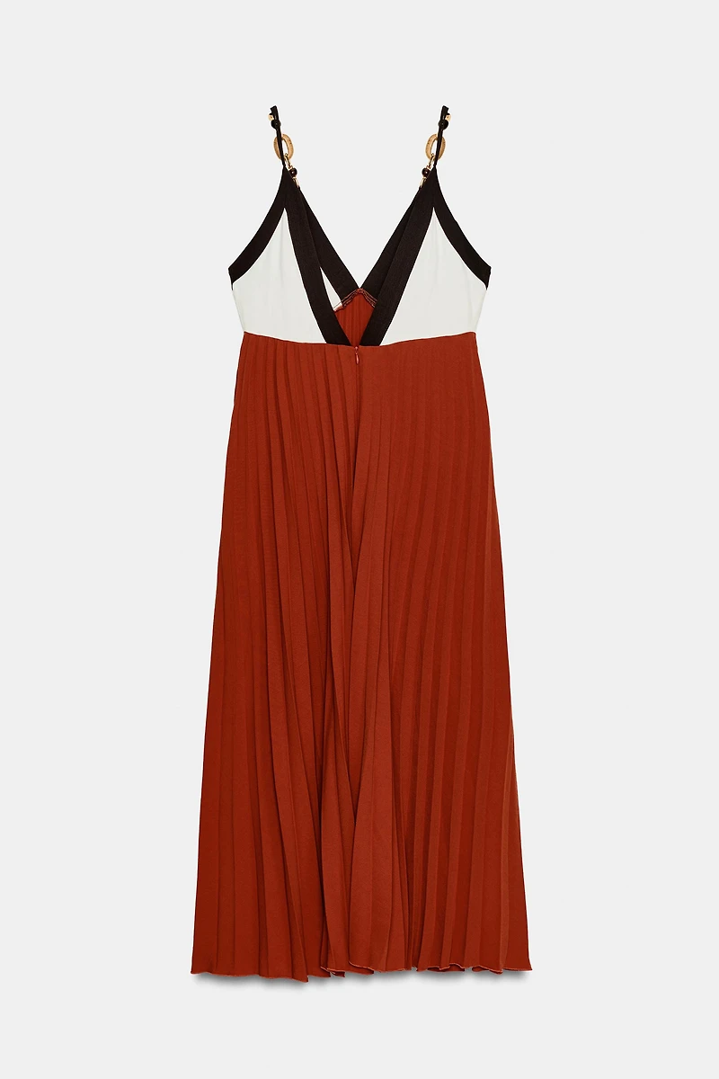 ROBE MI-LONGUE PLISSÉE FANTAISIE