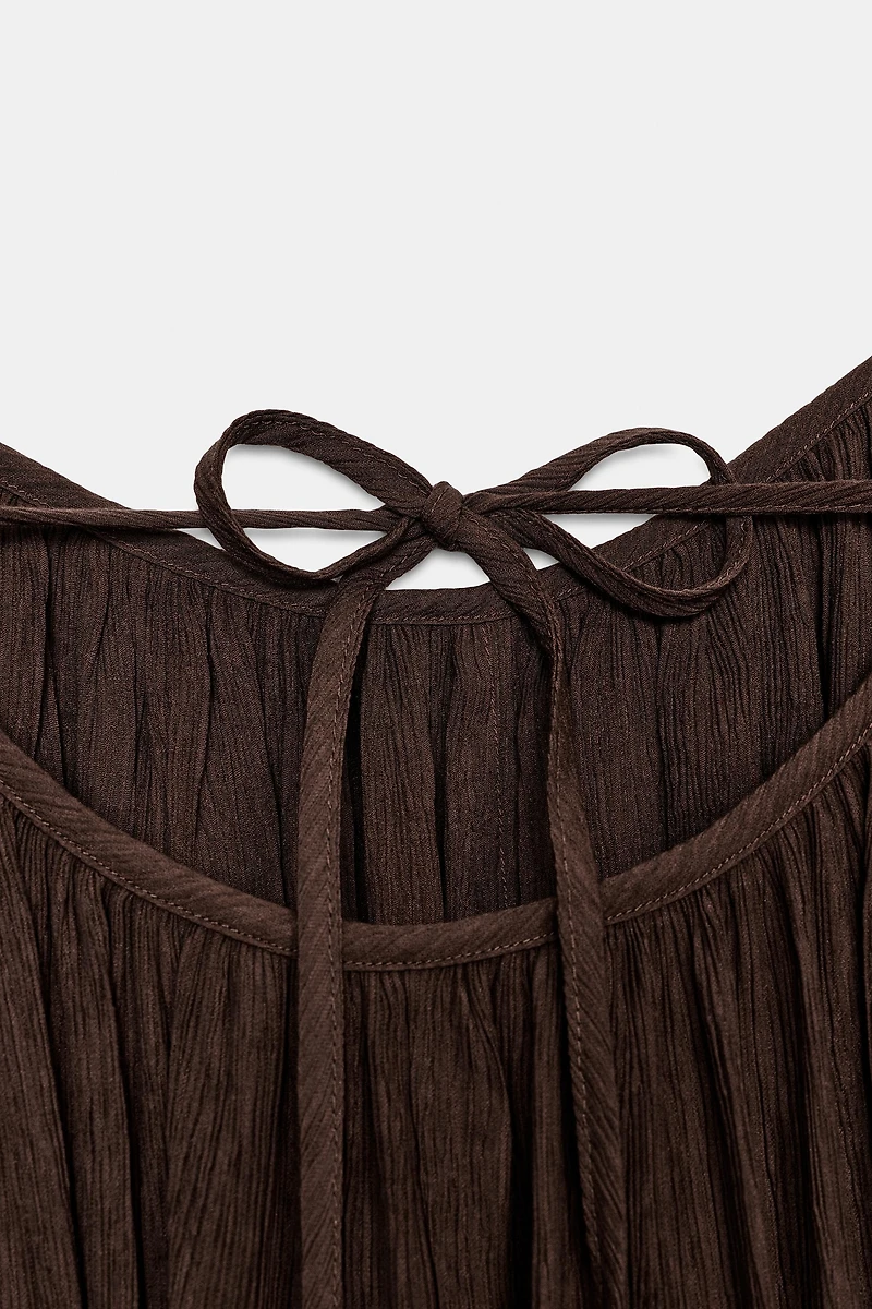 MINI TEXTURED VOLUMINOUS DRESS