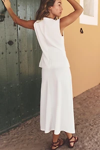 BELTED A-LINE SKIRT