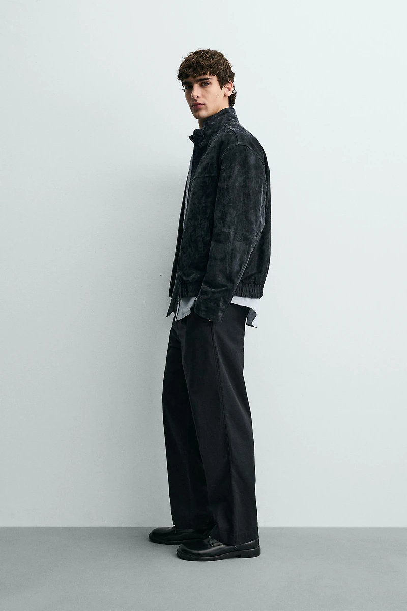 BLOUSON EN CUIR DAIM