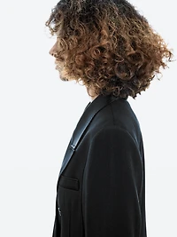 Blazer-style dress with satin detail