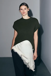 OVERSIZED ASYMMETRIC HEM WOOL VEST