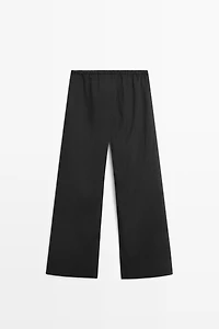 Double-layer pants with tie detail