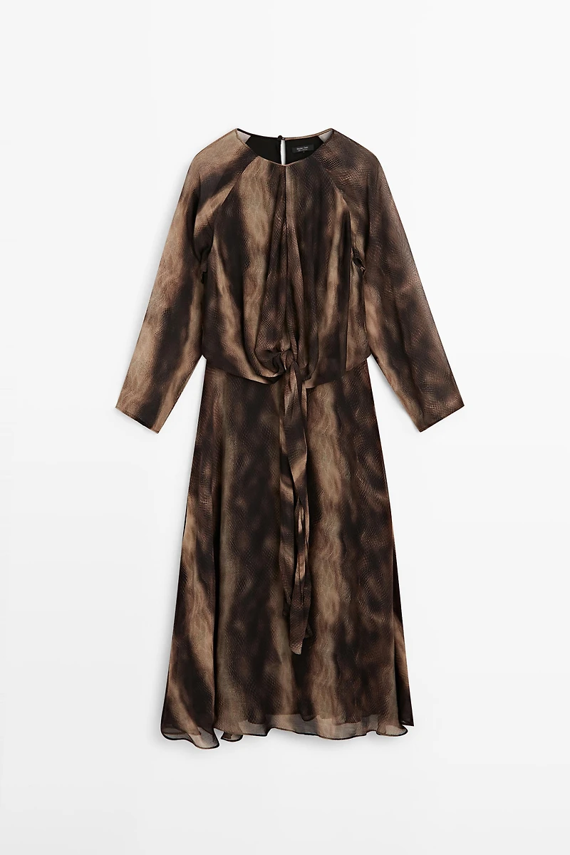 Flowing animal print dress