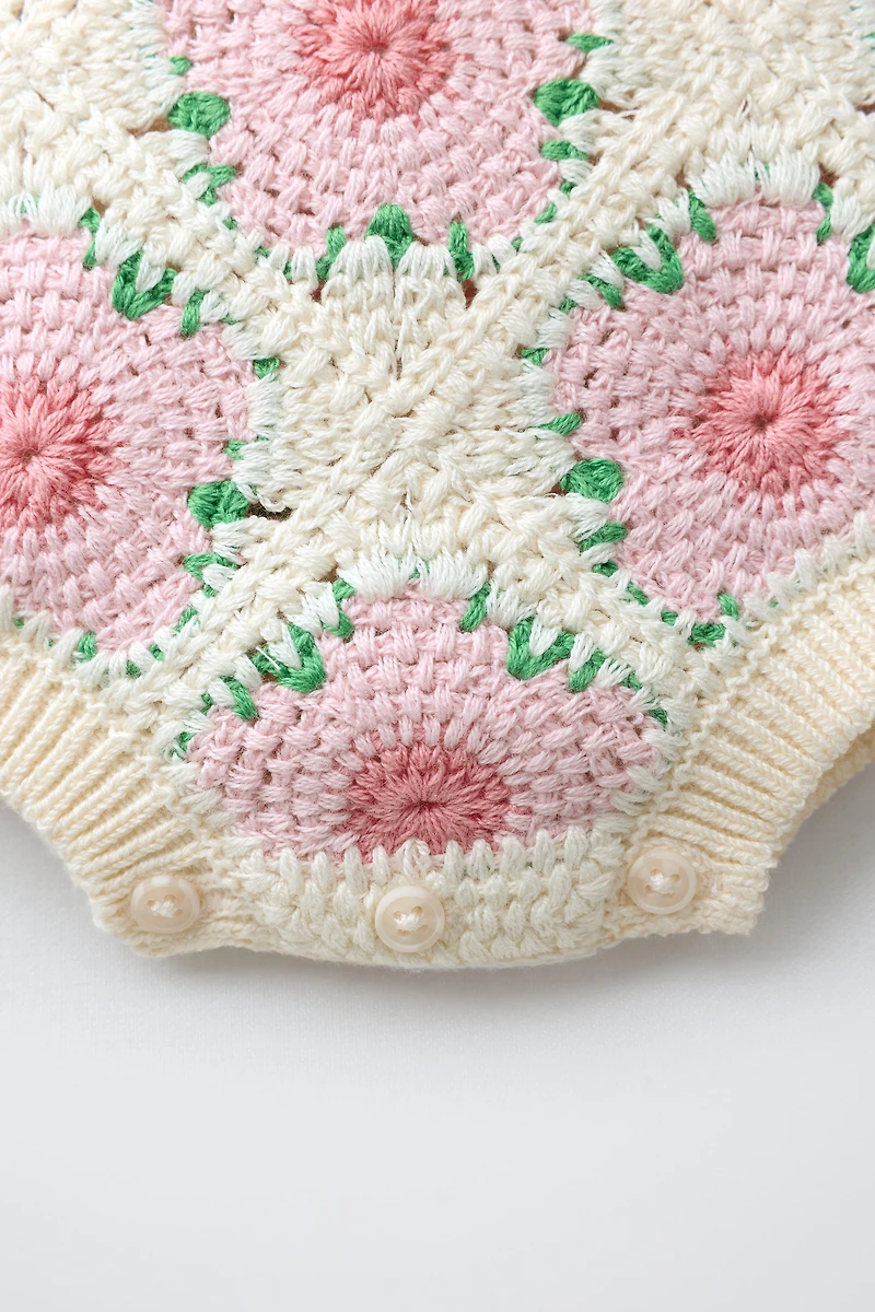 CROCHETED FLOWER ROMPER