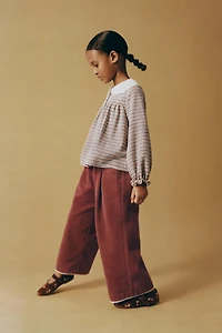 EMBROIDERED COLLAR PLAID SHIRT