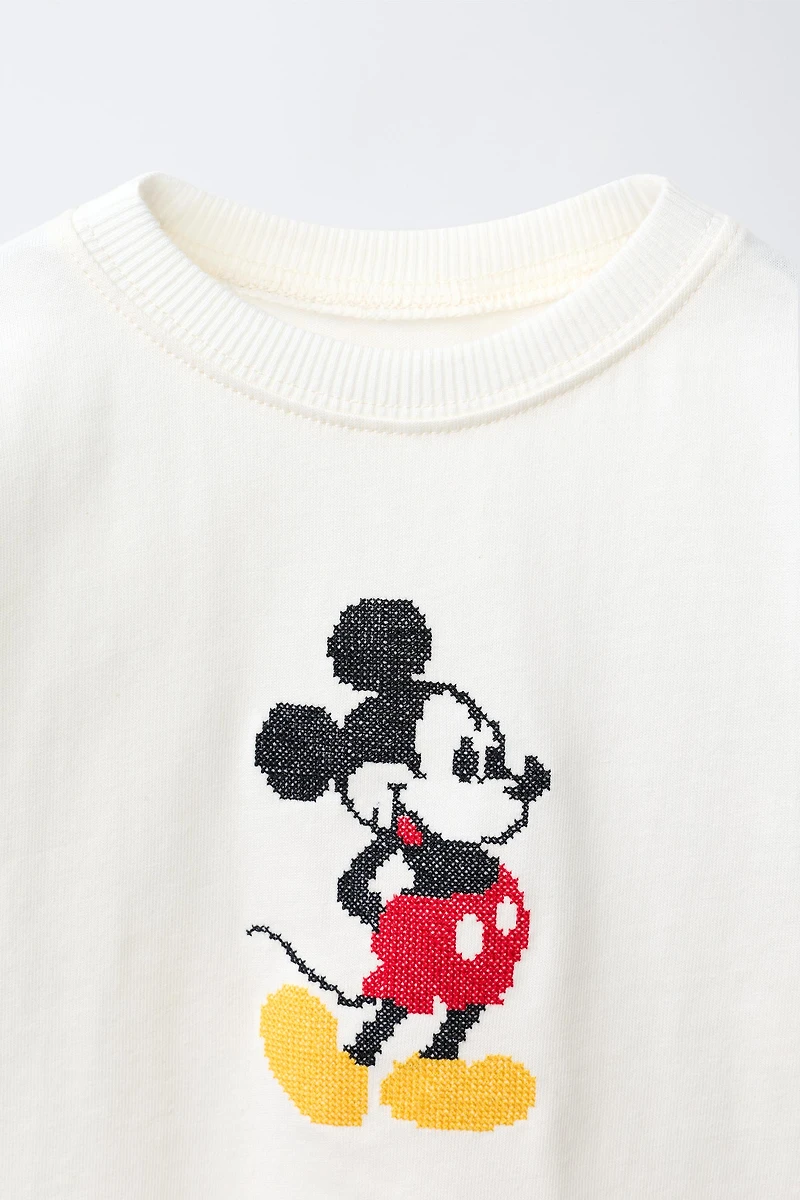 T-SHIRT BRODÉ POINT DE CROIX MICKEY MOUSE © DISNEY