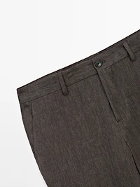 Faded total look linen trousers