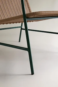OUTDOOR BRAIDED CHAIR WITH GEOMETRIC DETAIL