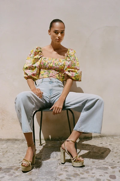 VELVET EFFECT PLATFORM SANDALS