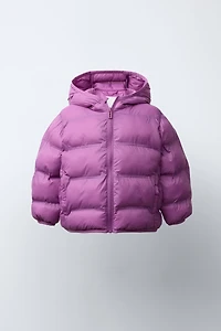LIGHTWEIGHT HOODED PUFFER JACKET