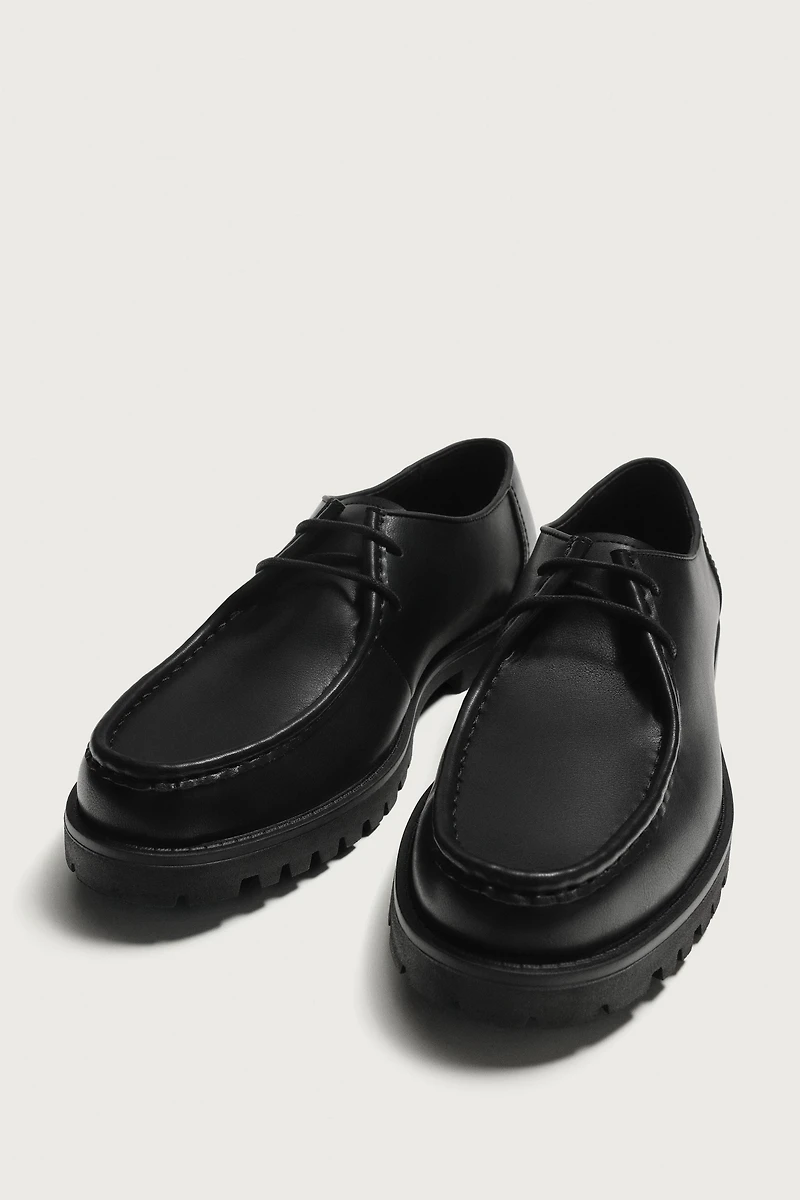 LUG SOLE PIPED SHOES