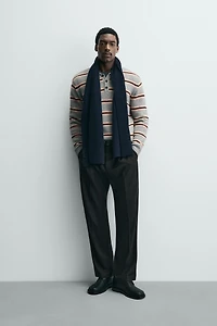 POLO EN MAILLE JACQUARD À RAYURES