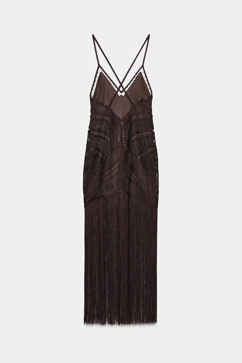 ROBE LONGUE À FRANGES ZW COLLECTION