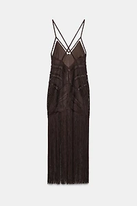 ROBE LONGUE À FRANGES ZW COLLECTION