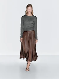 Pleated midi skirt